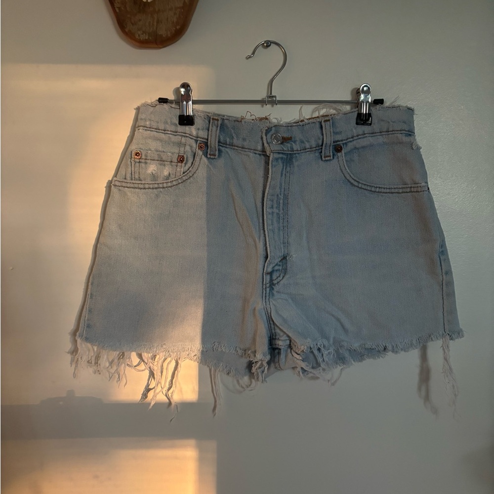 Levi's Light Blue Frayed Jean Shorts vintage